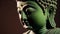 Image generated by AI. Buddha portrait with his eyes closed meditating.