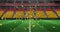 Image of gold confetti falling over flag of germany in sports stadium
