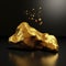 An image of a gold nugget with a rising graph drawn around it representing the continued volatility of the gold market