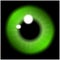 Image of green pupil of the eye, eye ball, iris eye. Realistic vector illustration isolated on black background.
