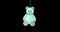 Image of green teddy bear on black background