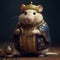 Image of a hamster dressed as a vintage dynasty ruler.