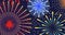 Image of happy new year text over fireworks