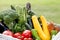 Image of harvest with Japanese vegetables, many kinds of vegetables