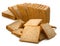Image of heap of bread on a white background