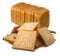 Image of heap of bread on a white background