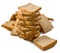 Image of heap of bread on a white background