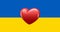 Image of heart beating over flag of ukraine