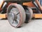 Image heavy duty wheels on concrete floor.