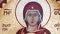 The image of the Holy mother of God mosaic fresco religion