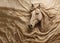 Image of a horse head made from wrinkled fabric is carefully crafted. Wildlife Animals. Illustration, Generative AI