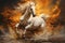 Image of horse running beautiful colors, Wildlife Animals., Generative AI, Illustration