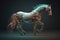 Image of a horse with technology concept. Wildlife Animals. Illustration, generative AI