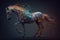 Image of a horse with technology concept. Wildlife Animals. Illustration, generative AI