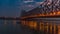 Image of  Howrah Bridge at the time of Sunrise.