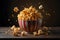 Image Hyper realistic quality of caramel popcorn, tempting snack captured