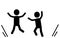 Image icon of a child jumping around energetically that causes noise problems