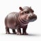 Image of isolated baby hippopotamus against pure white background, ideal for presentations