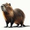 Image of isolated capybara against pure white background, ideal for presentations