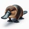 Image of isolated duck-billed platypus against pure white background, ideal for presentations