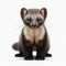 Image of isolated pine marten against pure white background, ideal for presentations