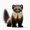 Image of isolated pine marten against pure white background, ideal for presentations