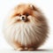 Image of isolated Pomeranian against pure white background, ideal for presentations