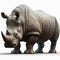 Image of isolated rhinoceros against pure white background, ideal for presentations