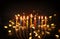 Image of jewish holiday Hanukkah background with traditional menorah & x28;traditional candelabra& x29;.