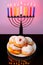 Image of Jewish traditional holiday Hanukkah with menorahtradishinal candels.