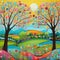 image of the karla gerard beautiful painted the freshness and renewal of spring art style.