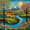 image of the karla gerard beautiful painted the freshness and renewal of spring art style.
