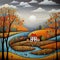 image of karla gerard style mixed with Loish style of a atmospheric folk story landscape.