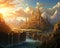 An image of a landscape that is set in would be described by Golden Sky Fantasy Frontier Fantasy Frontier.