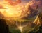 An image of a landscape that is set in would be described by Golden Sky Fantasy Frontier Fantasy Frontier.