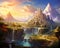 An image of a landscape that is set in would be described by Golden Sky Fantasy Frontier Fantasy Frontier.