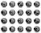 Image library web icons, black circle buttons