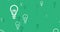 Image of lightbulb icons over question marks on green background