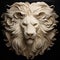 Image of a lion face that is intricately crafted in three dimensions. Wildlife Animals. Illustration, Generative AI