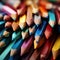 Image Macro shot of many colored pencils, forming a colorful background