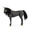 Image of a magical black unicorn isolated on white background