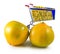 Image of many oranges in product cart close-up