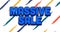 Image of massive sale text vibrant letters over multi coloured lines on white