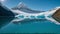 An Image Of A Mesmerizing View Of A Glacier With A Mountain In The Background AI Generative