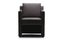 Image of a modern black leather armchair