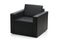 Image of a modern black leather armchair