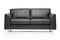 Image of a modern black leather sofa