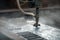 Image of modern waterjet cutting machine for metal