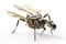 Image of a mosquito modified into a robot on a white background. Insect. Animals. Illustration, Generative AI