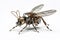 Image of a mosquito modified into a robot on a white background. Insect. Animals. Illustration, Generative AI